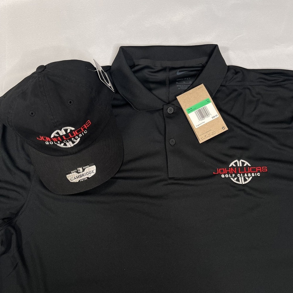 Authentic‎ John Lucas Golf Classic Tournament Golf Shirt and Hat Set Size XL NEW
